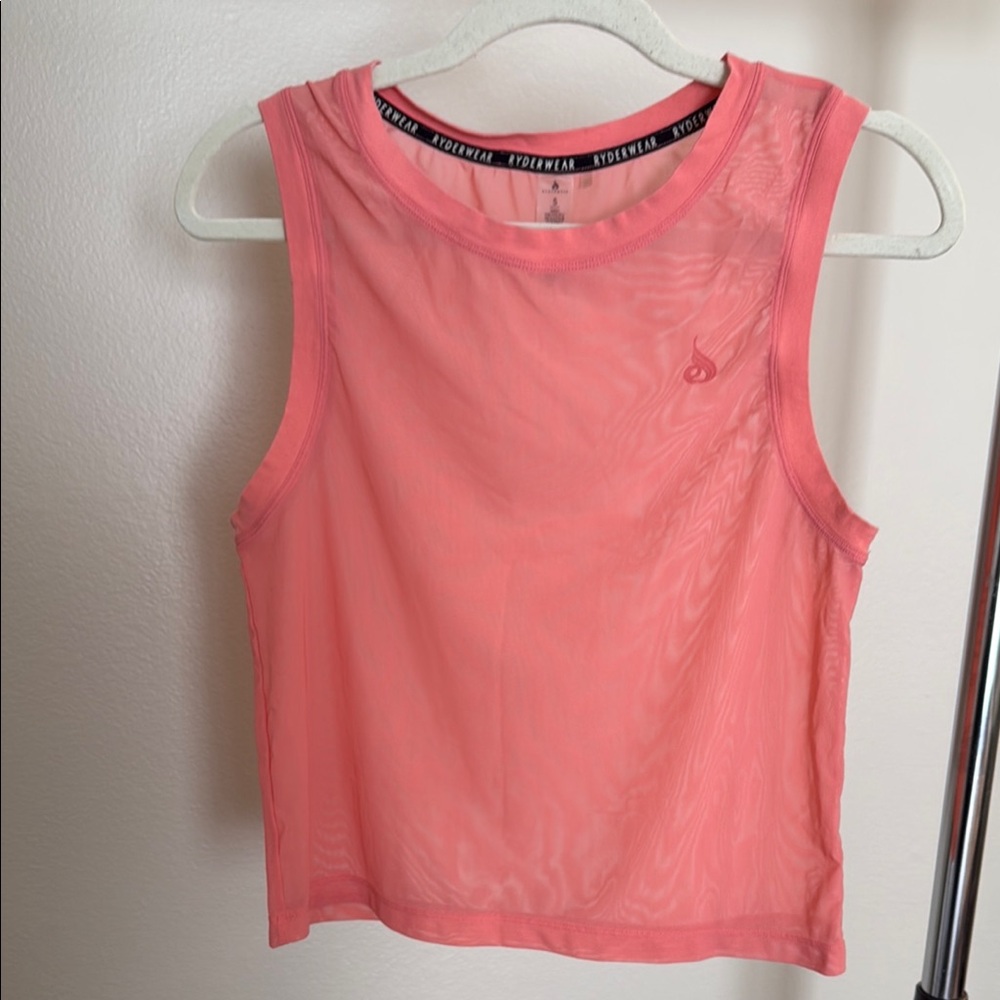 Ryderwear Pink Crop Tank Top with Rounded Neckline